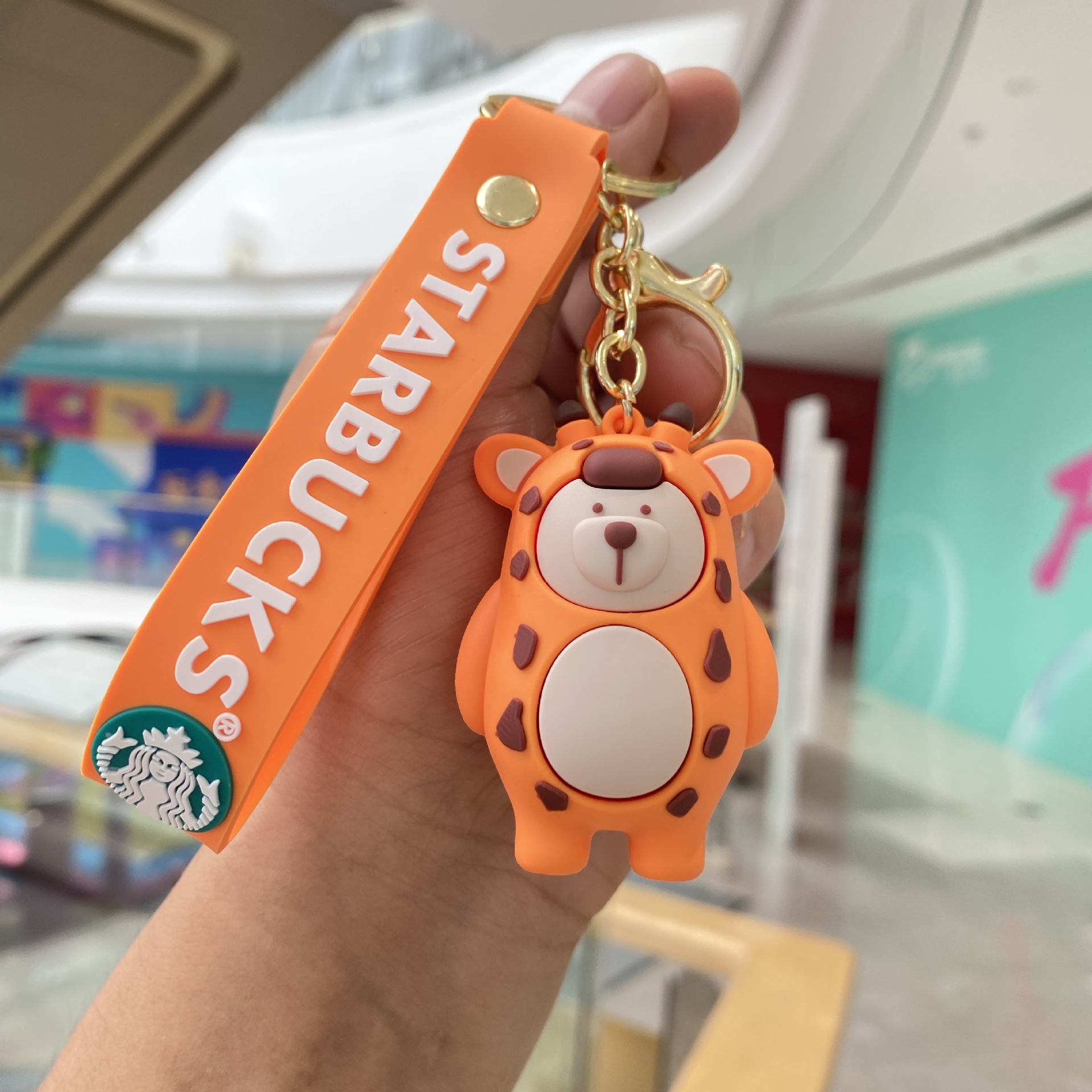 Creativo Starbucks selva serie llavero de dibujos animados oso muñeca coche llavero bolsa colgante pequeño regalo