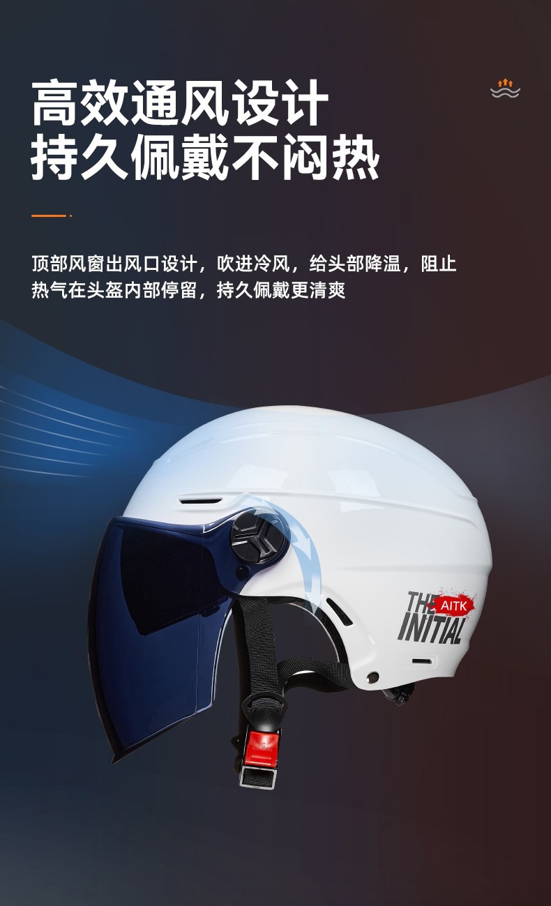 3C Certified Mustang-Style Motorcycle Large Helmet, New National Standard, Unisex Electric Vehicle Summer Safety Helmet