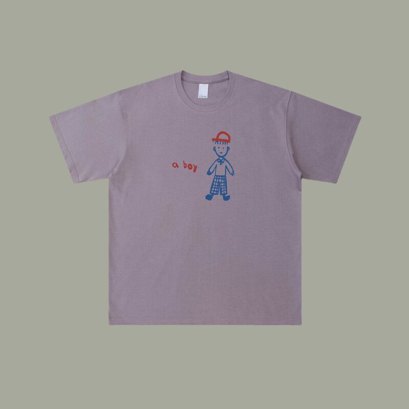 MAMINQIN summer retro hand-painted fusion font cartoon printed short sleeve T-shirt men's loose 280g couple tee MAMINQIN summer retro hand-painted fusion font cartoon printed short sleeve T-shirt men's loose 280g couple tee