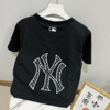 PS44520# MLB新款男女式T恤NY洋基队后背大标老花镂空情侣圆领宽松短袖 服装批发直播货源