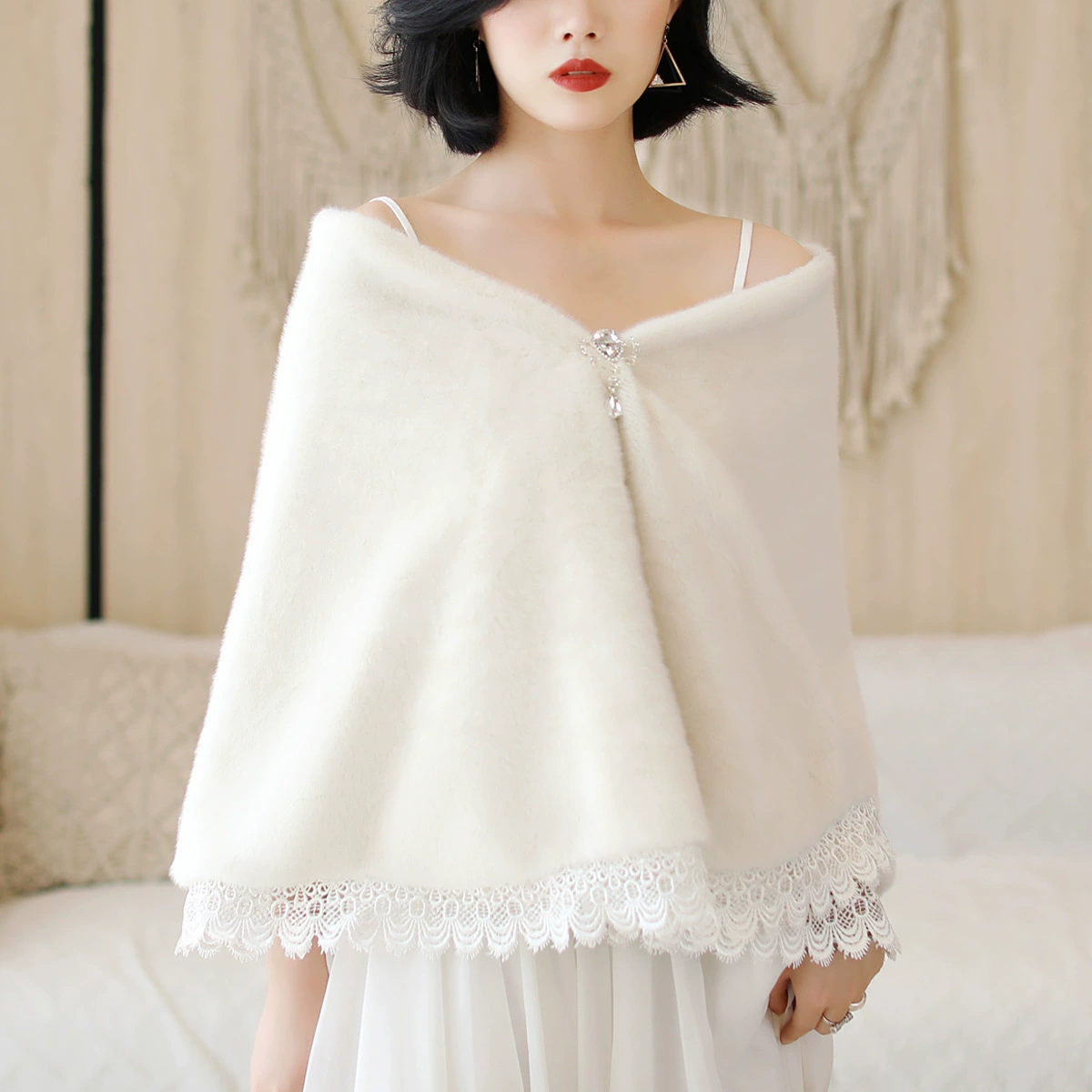 Зимняя Мода свадебное платье свадебный платок вечер утолщенная теплая ветрозащитная верхняя одежда с бриллиантом пальто партии