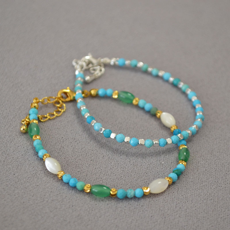 Turquoise Beaded Bracelet For Women Simple Light Luxury Design_voghion.com