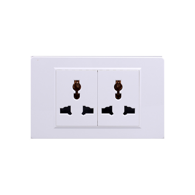 Estándar británico estándar americano multifuncional de seis agujeros de acero inoxidable cepillado champán oro y plata rectangular socket panel fábrica al por mayor