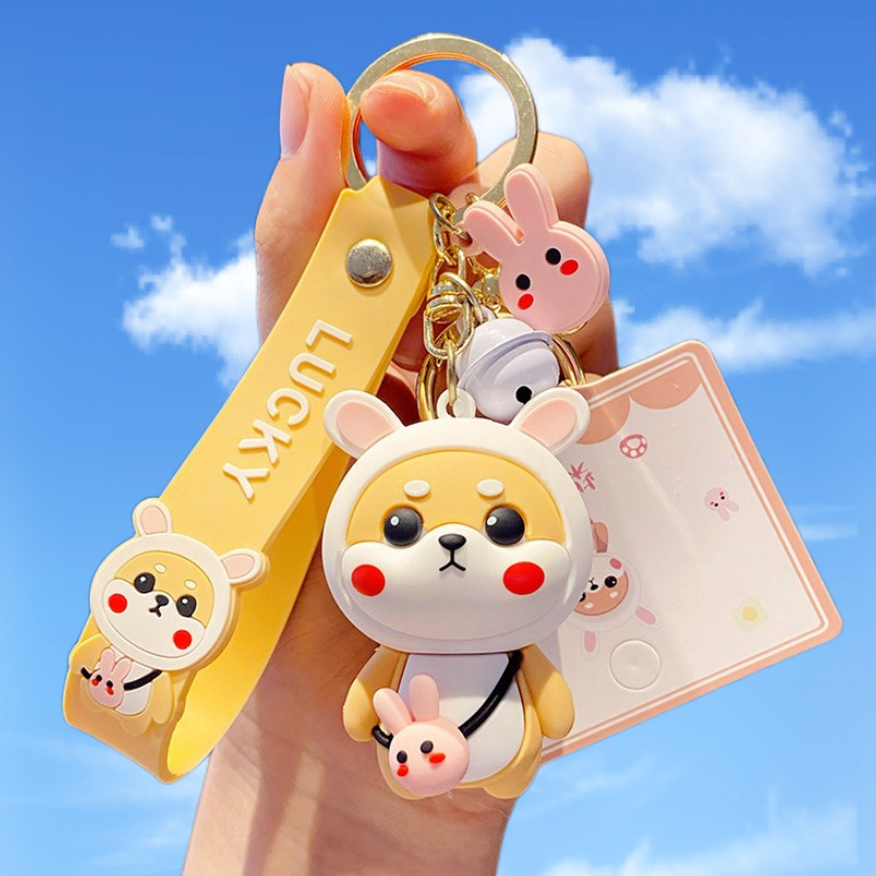 공인 만화 차이 개 인형 열쇠 고리 귀여운 유행 큐피드 차이 커플 열쇠 고리 책가방 펜던트