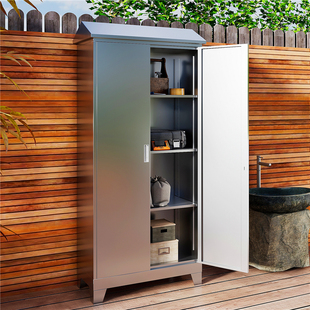 ✅ Customized 304 Stainless Steel Storage Cabinet Waterproof and Sunproof Balcony Home Storage Cabinet Courtyard Outdoor Storage Tools