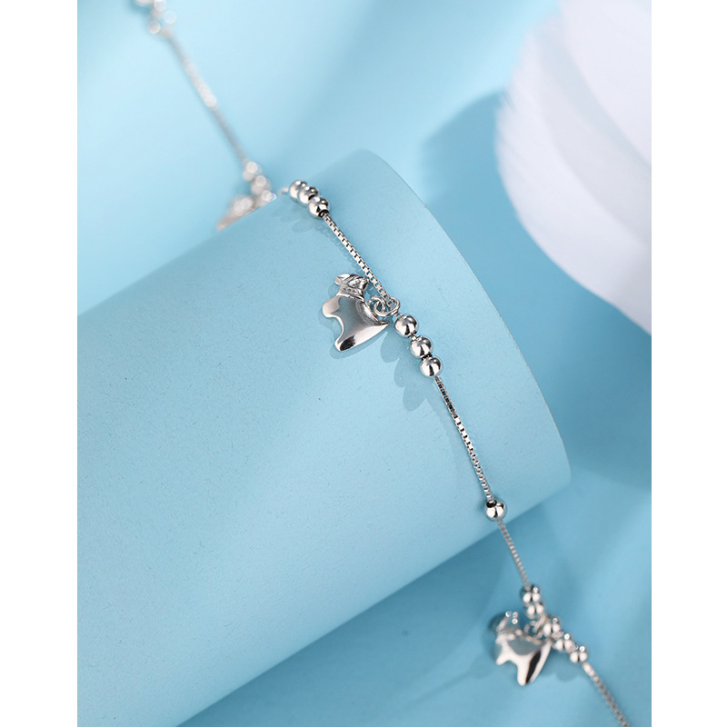 S925 tobillera de plata de las mujeres luz nicho de lujo 2023 nuevo verano pony cuentas de pie de alta calidad joyería de plata