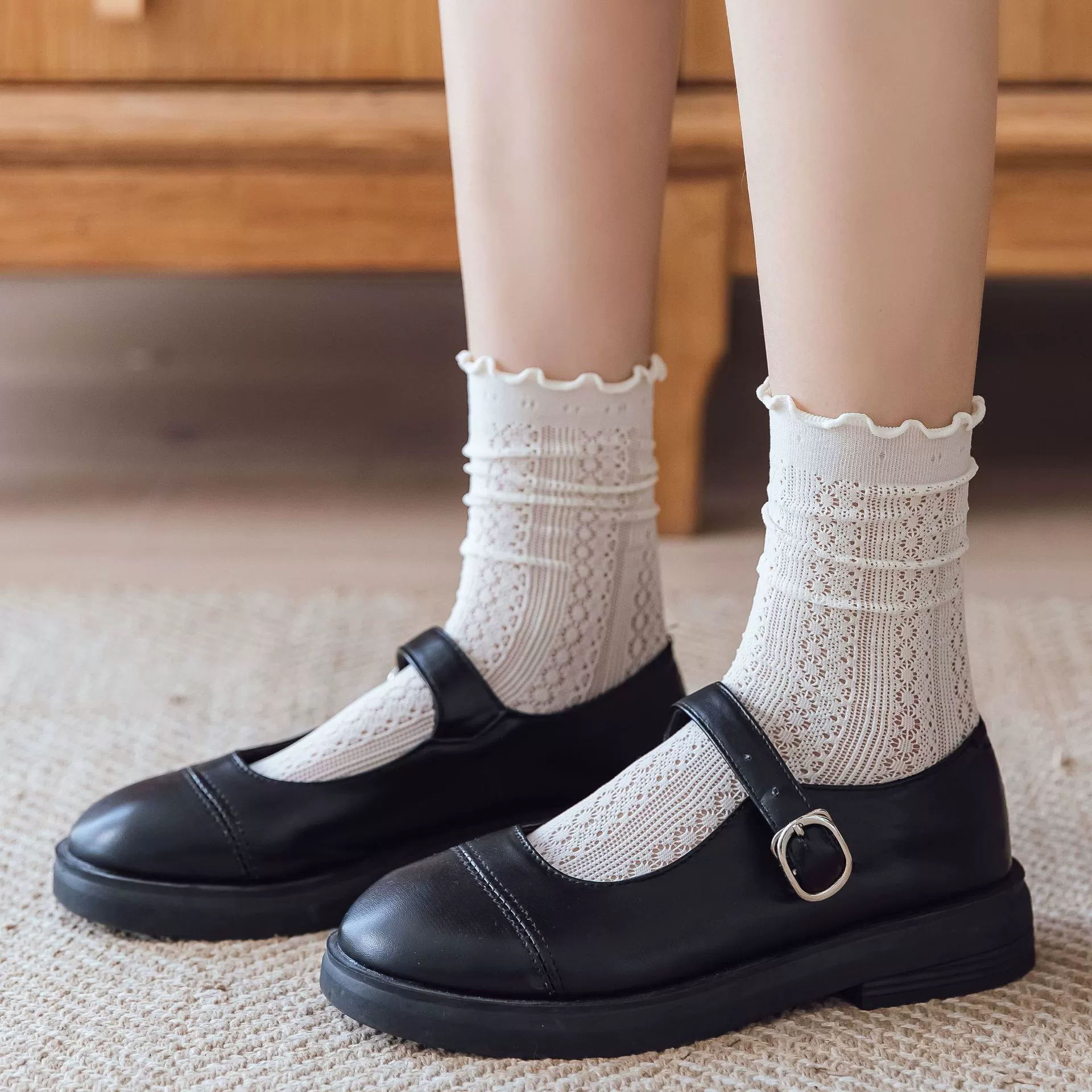 Tide, breathable Japanese summer thin knee socks, mid-length