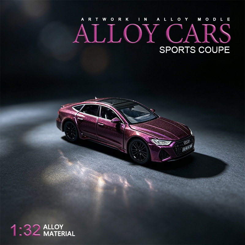 Cross-Border Die-Cast 1:32 Audi-Rs Simulation Alloy Car Model with Sound and Light, Children's Toy Car, Foreign Trade Wholesale