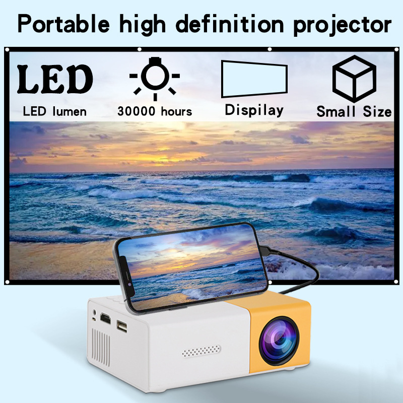 Projector YG300 HD Mini LED Home Projector Mobile Phone Mini Portable Projector Explosive Cross-border