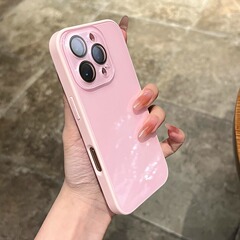 iPhone17promax用ケース、ミラー電着ガラス、マグネット式、Apple15対応、レンズフィルム付き、ハードケース