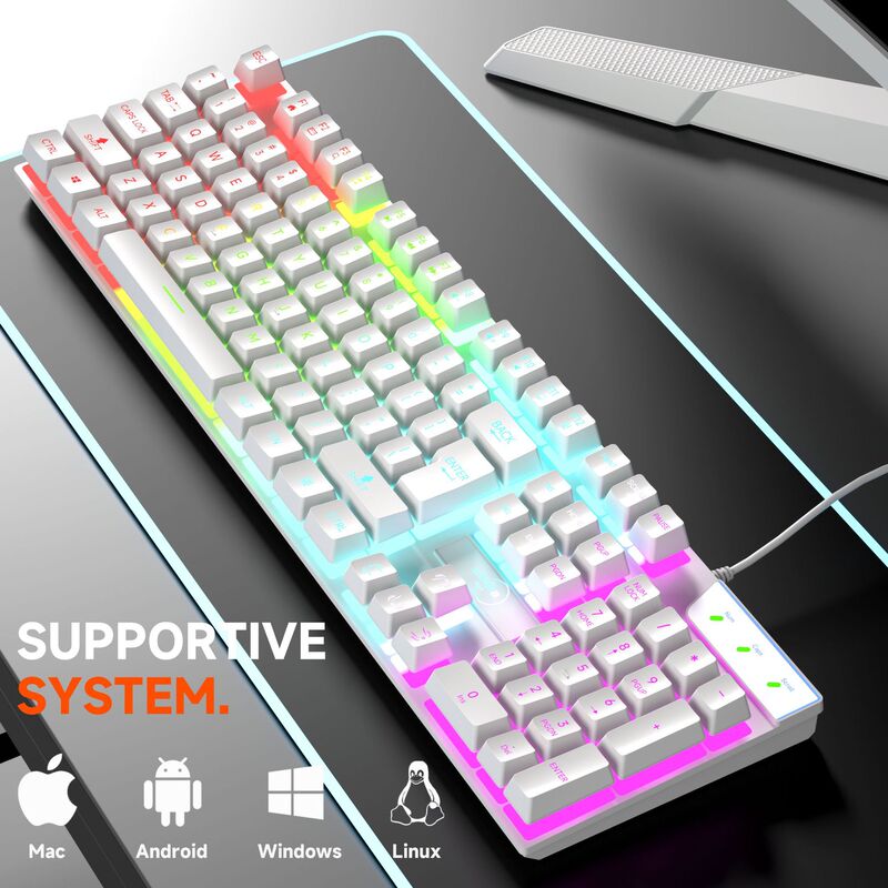 Office Gaming Keyboard Wired Keyboard Esports Feel USB Interface Rgb Optical High Appearance Value Factory Direct Sales