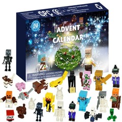 国境を越えた売れ筋ブラインドボックスクリスマストレンディなアニメーションMinecraftピクセルロボット24人形ギフト