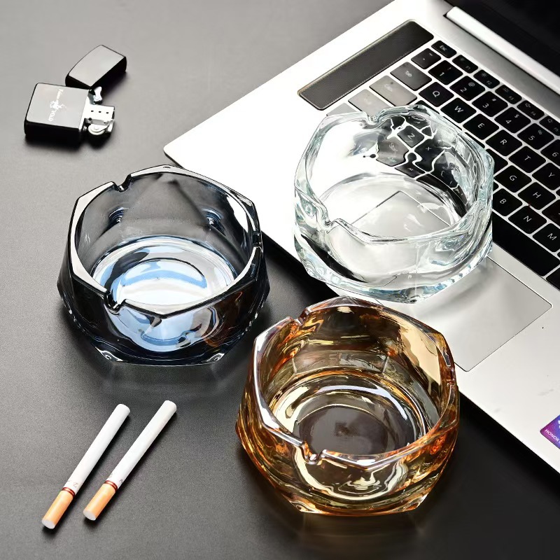 창조적 인 유리 재떨이 집 거실 사무실 빛 고급 바 상업 호텔 재떨이 높은 색상 가치