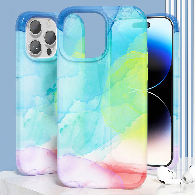 Iphone15Promax Watercolor Skin-Feel Mobile Phone Case Is Suitable for Classy Water Sticker Gradient Imd Otterbox Case Iphone15Promax Watercolor Skin-Feel Mobile Phone Case Is Suitable for Classy Water Sticker Gradient Imd Otterbox Case