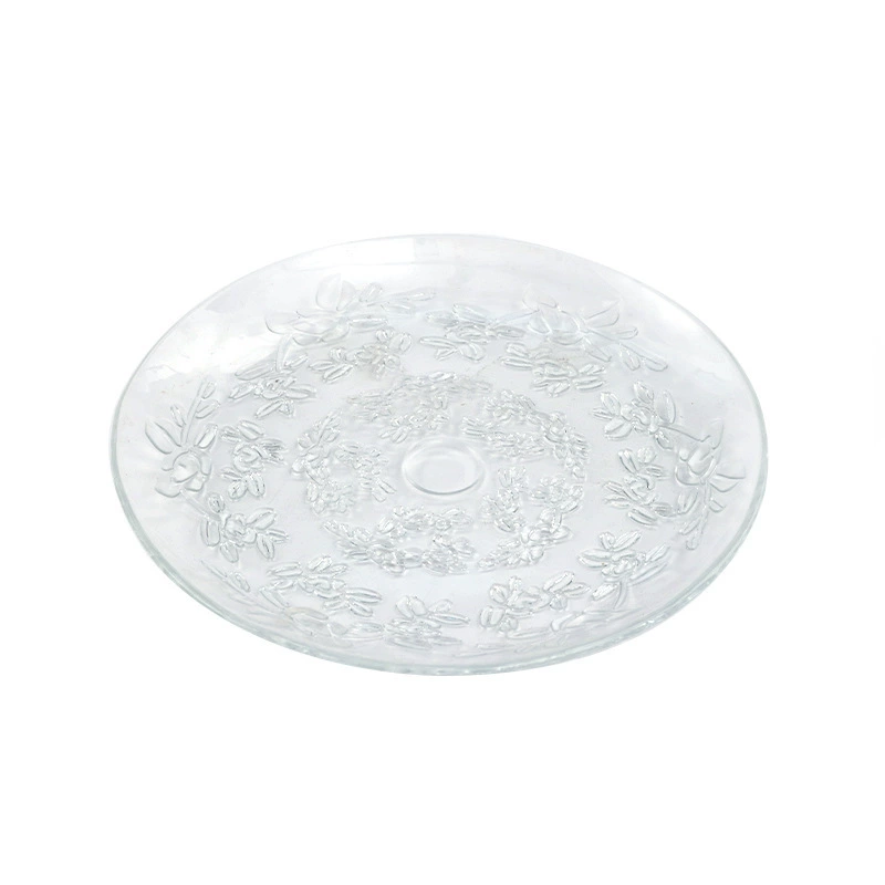 Factory wholesale rose plate glass candy snack disk melon seed snack disk fruit dessert carved water fruit plate