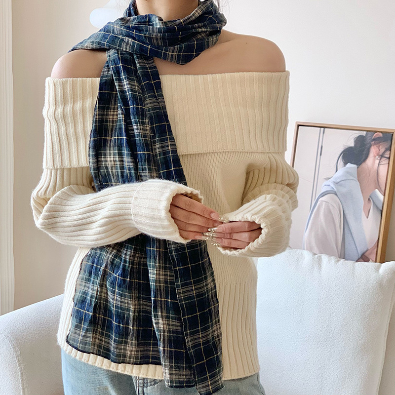 Bufandas de algodón nuevo estilo coreano bufandas de cuello de aire acondicionado bufandas de cuello amplio aliento