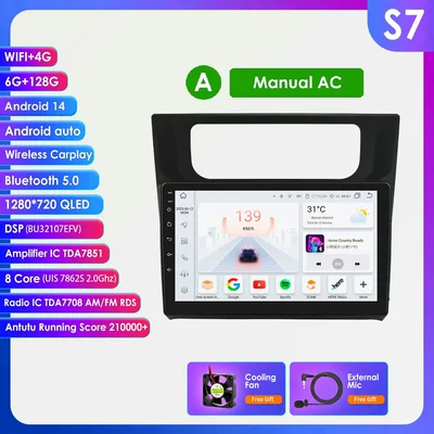 DVD Navigation: Bluetooth Car Navigation - 6128g-wifi4glte-version-7862-carplay-eight-core-10inch-suitable-for-volkswagen-caddy-2015-2018-manual-air-conditioner