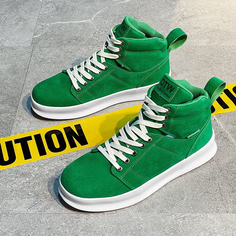 Men's Sports Casual Sneakers Youth Spring and Autumn High-top Lace-up Casual Shoes Fashion Trend Retro Student Shoes