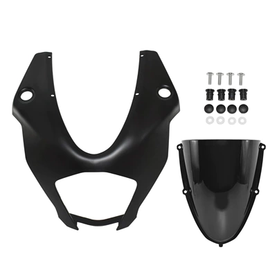 Suitable for KTM RC390 22-24 modified car hood windshield headlight shade front face raised windshield (Motorcycle front windshield) - matt-black-headlight-cover-smoked-black-windshield