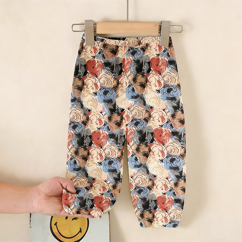 Children's mosquito repellent pants 2026 summer thin style, loose fit, versatile, cool-feel lantern pants, stylish casual pants for babies.