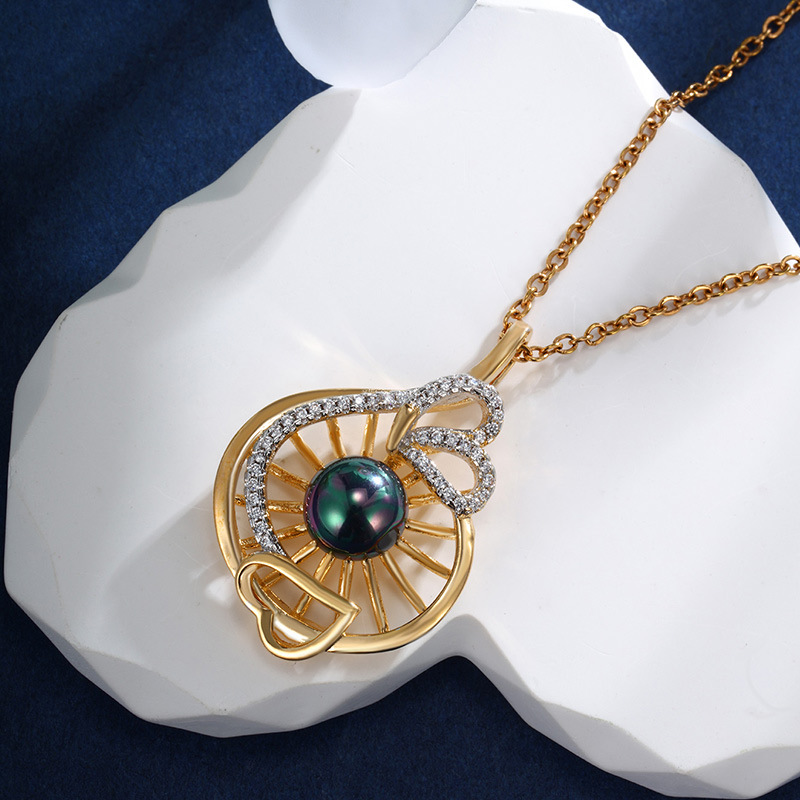 Xuping joyería Europa y América transfronteriza imitación de perlas colgante de moda femenina creativa micro-incrustado colgante de columna geométrica redonda