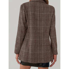 F 30024 Tweed Checkered Short Blazer 格子小西装外套
