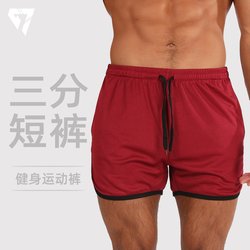 Cross-border new men's quick-drying shorts mesh straight pants fitness beach sports shorts a generation of men