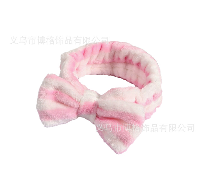 Diadema con lazo de lunares con estampado de leopardo europeo y americano, pañuelo facial SPA, diadema elástica transfronteriza, diadema de borde ancho a rayas