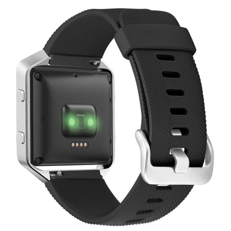 Para Fitbit Blaze xDfind hebilla de acero twill sólido correa de silicona S / L