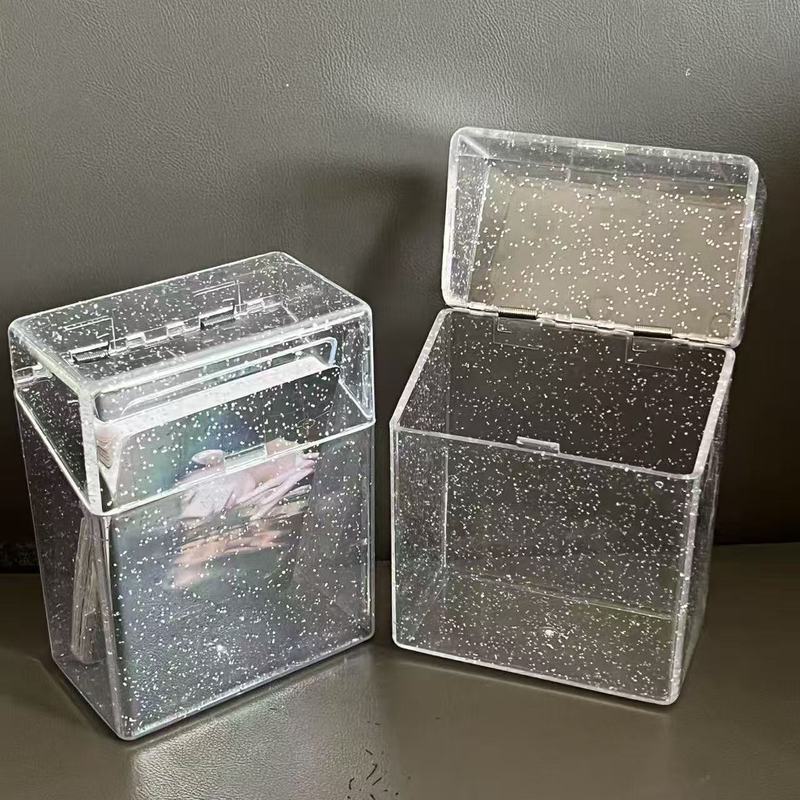 透明スノーフレークプラスチックタバコボックス太い 20 個インスタイルパーソナライズされたクリエイティブカラーパウダーポータブルタバコ保護カバーカード|undefined