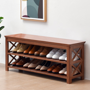 Small Bamboo Maker Entrance Shoe Changing Stool Shoe Cabinet Home Door Creative Shoe Wearing Stool Simple Modern Economical Sitting Shoe Rack