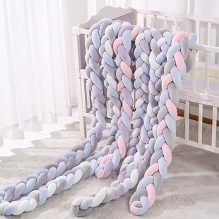 Wholesale newborn crib bed fence soft bag children's anti-collision strip splicing bed buffer bed by ins twist knot