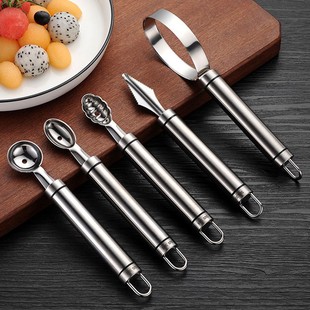 304 fruit tools six-piece set platter shape meat extractor watermelon ice cream spoon fruit digging device carving knife