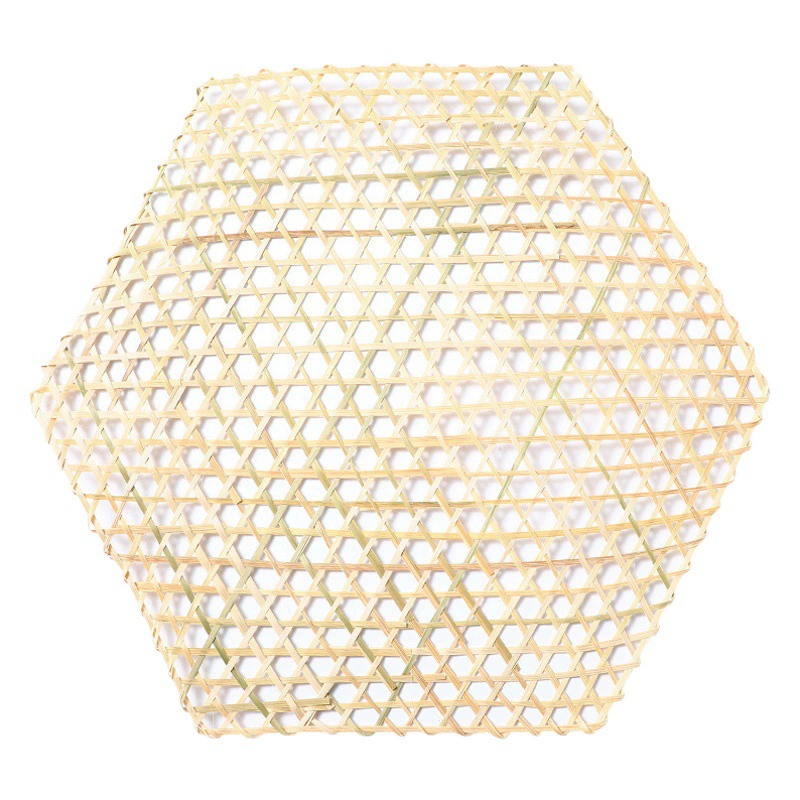 Изделия из бамбука ручной работы шестиугольное бамбуковое масло Антиприклеивающийся небольшой пропаренный шестиугольный бамбуковый коврик с 6 отверстиями