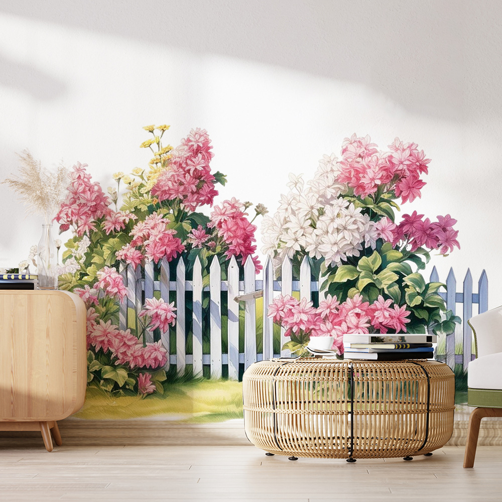 Aike DD36137 Manufacturer Direct Sale Floral Fence Window Home Wall Beautification Concealment Adhesive Sticker_voghion.com