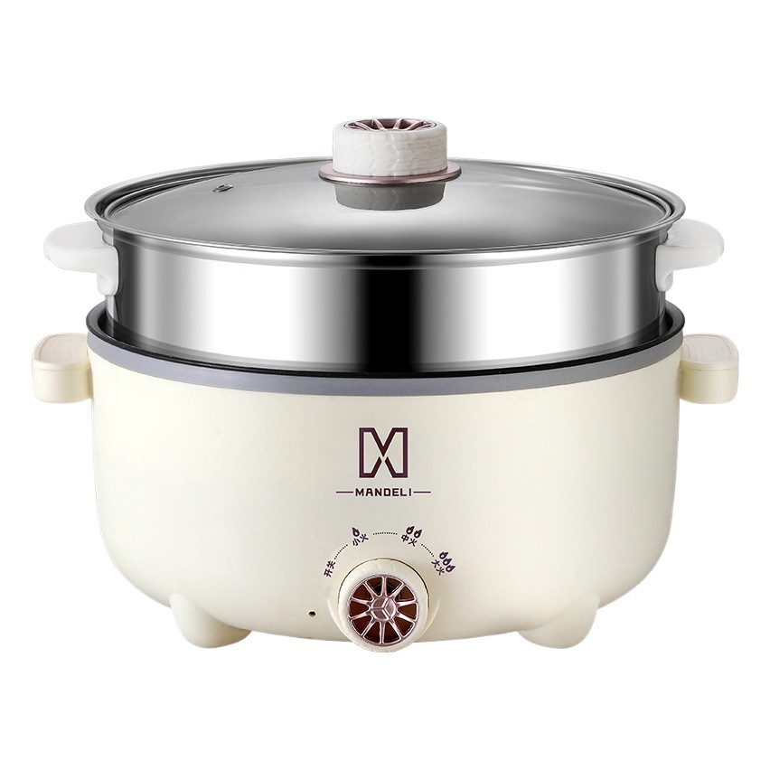 【Selección Premium】Olla eléctrica multifuncional para dormitorio de estudiantes, olla eléctrica pequeña para cocinar fideos, olla eléctrica para calentar, olla eléctrica de gran capacidad con calefacción integrada.