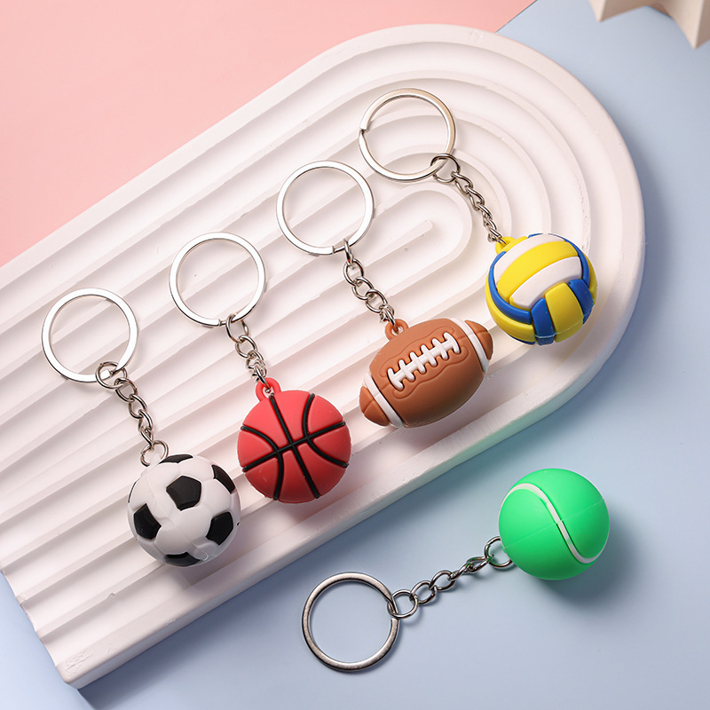 Creative Simulation Football Keychain Ball Series Basketball Keychain Small Pendant Doll Event Gift Ready Stock Wholesale