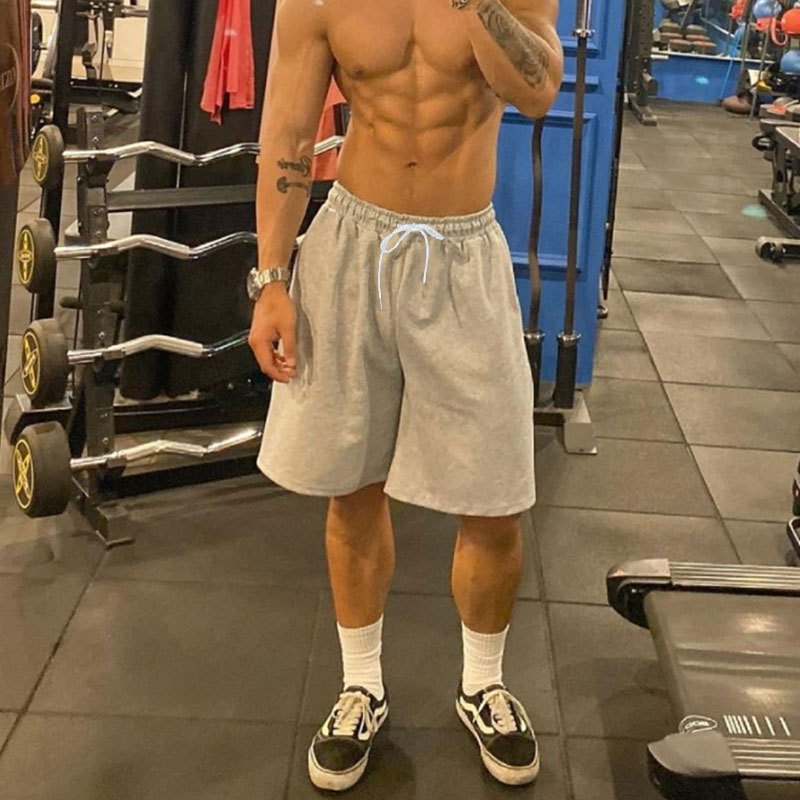 American Trendy Brand Fitness Shorts Men's Summer Five-Point Gray Thin Loose Sports Pants Basketball Running Training Pants