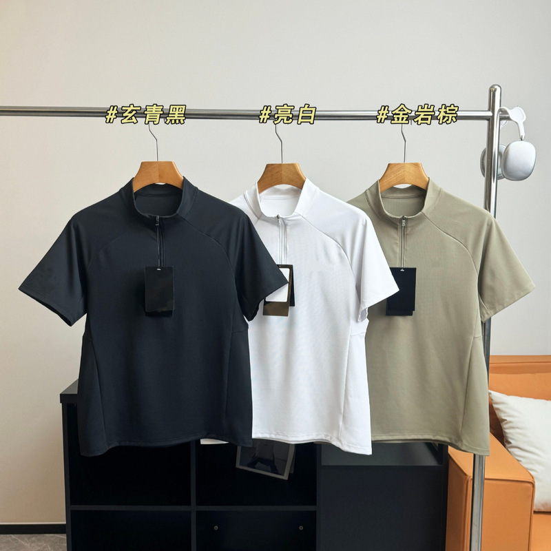 1349 Kaijia's New Summer Style Outdoor Sports and Leisure Quick-Drying Sun Protection Men's Stand-Up Collar Half-Zip Short-Sleeved T-Shirt 1349 Kaijia's New Summer Style Outdoor Sports and Leisure Quick-Drying Sun Protection Men's Stand-Up Collar Half-Zip Short-Sleeved T-Shirt