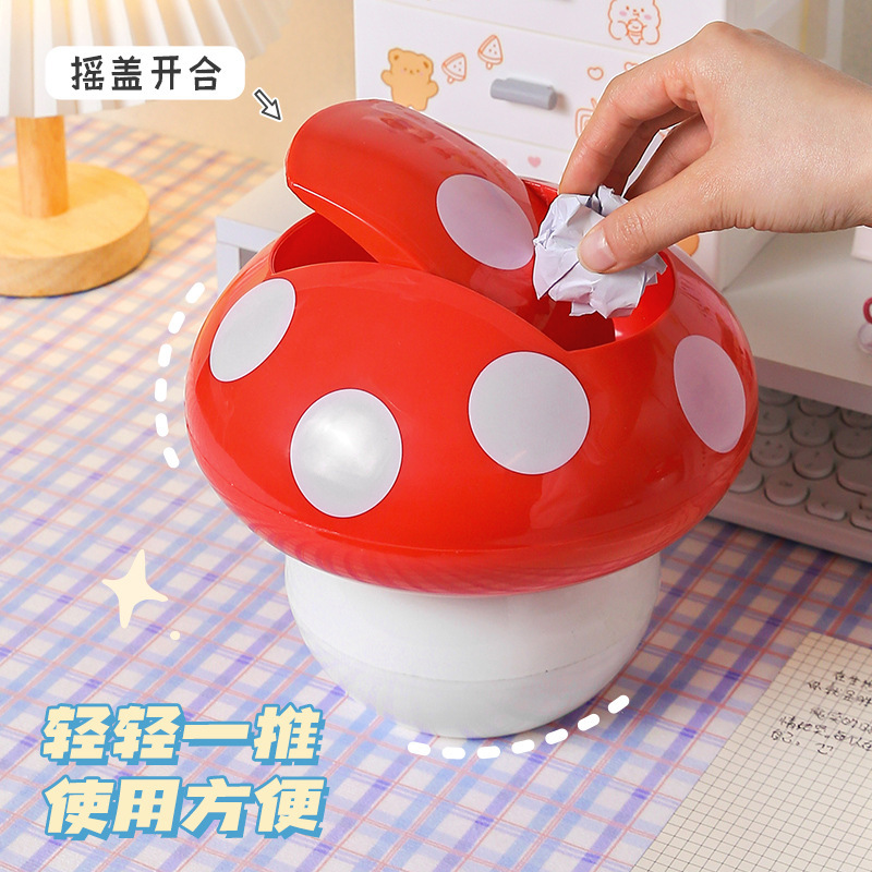 Bote de basura en la mesa, lindo y creativo, mini pupilo, escritorio de oficina, cubo de almacenamiento multifuncional con tapa en la Mesa