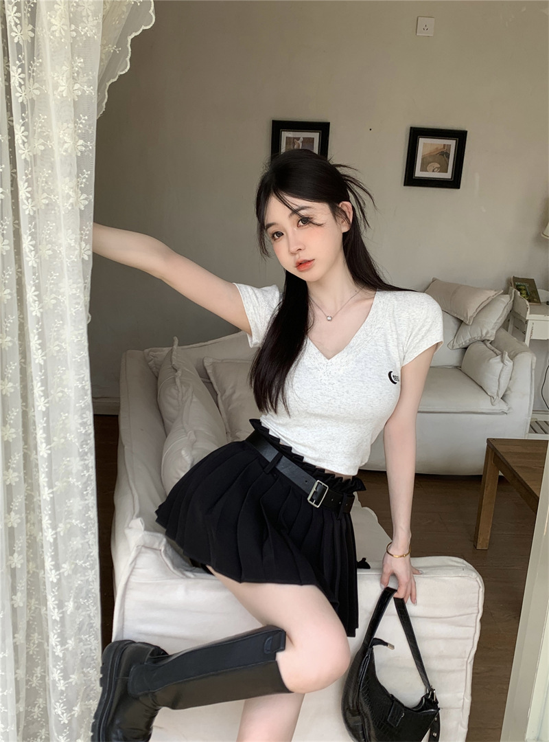 Elastic high quality brand sexy short summer fitted short sleeve…