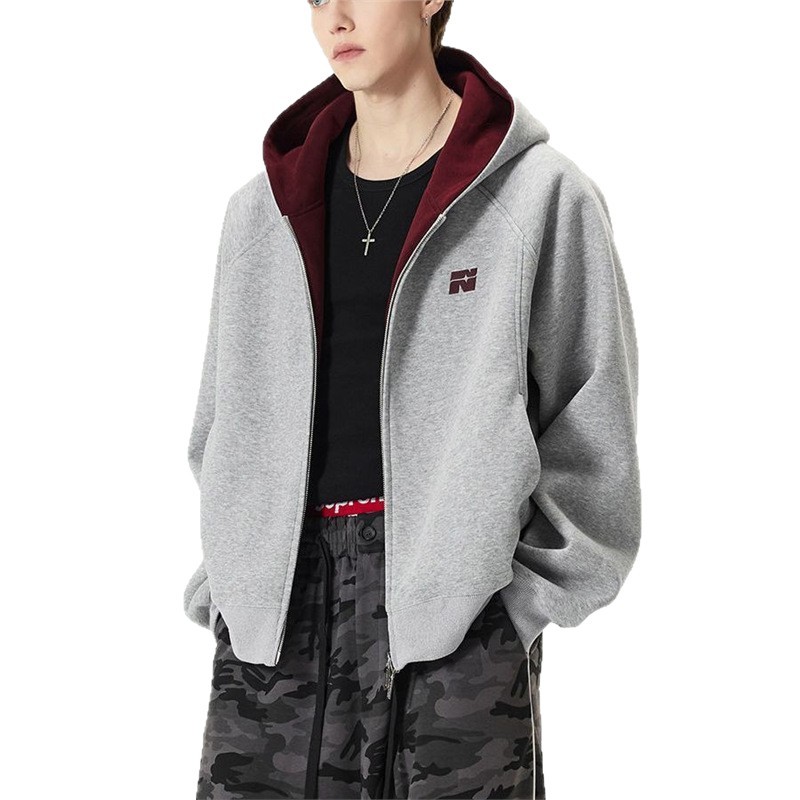 Suéter corto, camisa encapuchada, pareja de primavera y otoño, camisa encapuchada, chaqueta americana pesada, camisa encapuchada, camisa encapuchada, hombre y mujer