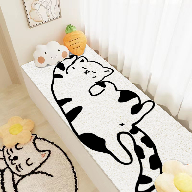 Ins fresco dormitorio cama manta hogar gran área gato-como alfombra de dibujos animados de Cachemira-como la ventana de la Bahía sala de estar mat