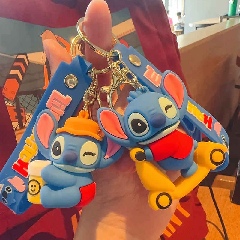 New Stitch Keychain Cartoon Anime Pvc Doll Backpack Pendant Car Creative Small Gift Toy
