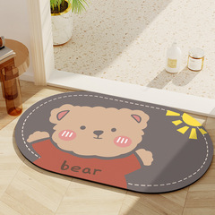 Cartoon Diatomaceous Earth Bathroom Absorbent Mat Entry Foot Mat Toilet Fast-Drying Anti-Slip Mat Diatomaceous Earth Mat
