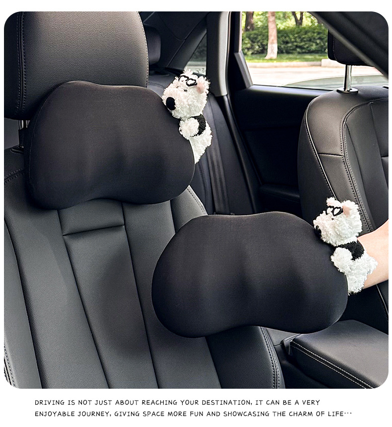 Blue Rain Ice Silk Car Headrest and Lumbar Support Rabbit Breathable Car Seat Cushion Cute Seat Waist Support Pillow Summer