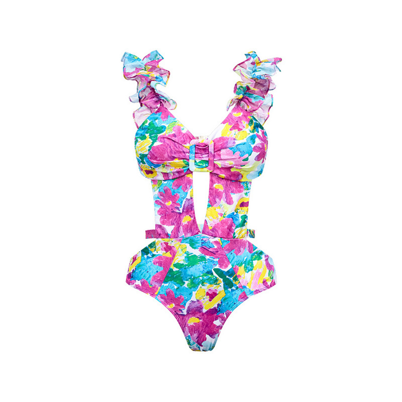 210g Weight Sleeveless Sleeve Length Polyester Fabric Type Regular Top Length One-pieces Tops Type 2 Pieces Set Quantity Swimming Pool, Swimming Occasion V Neck Neckline Regular Fit Fit Type Ditsy Floral Pattern Women's Gender Elegant Style Women's Elegant Lady Ditsy Floral 2 Pieces Set One Piece Swimwear 6