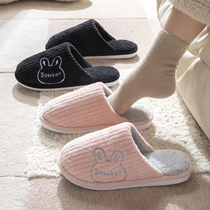 Хлопчатобумажные тапочки женский зимний 2024 новый плюшевый пара дома пара внутренних нескользящих теплых тапочек