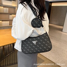 外贸批发欧美复古GS猜家子腋下包跨境新款印花子母包时尚单肩包