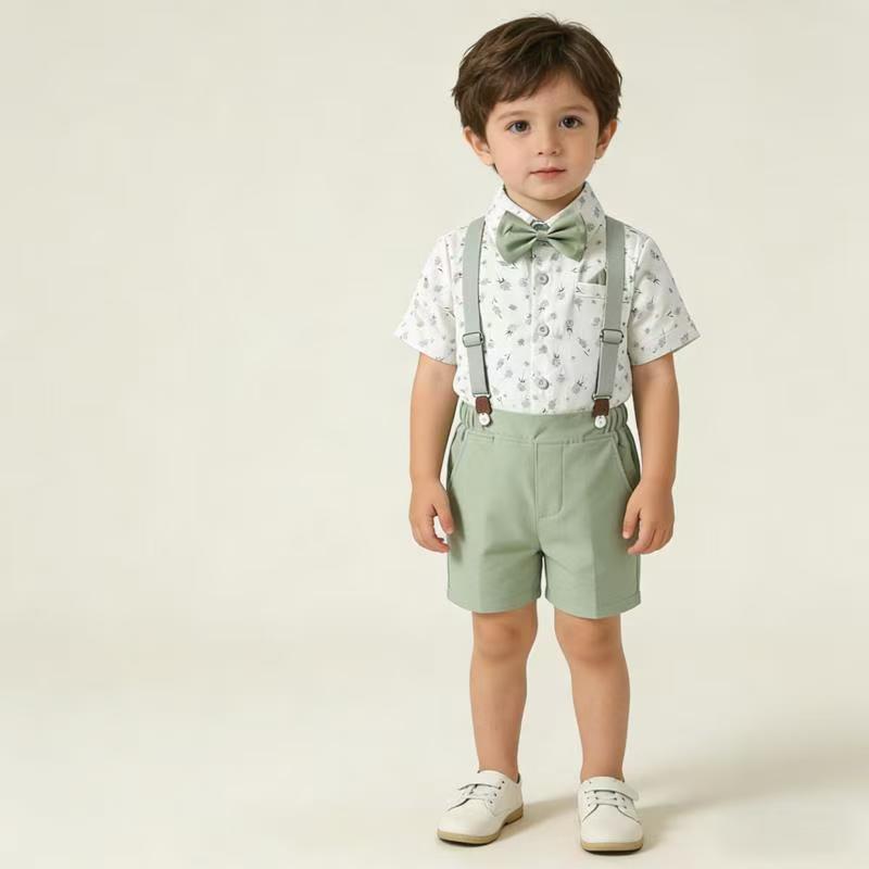 男の子の夏服のスーツの新型の洋気の赤ちゃんのネットの赤い流行のシャツの半袖の子供のシャツの夏の男の子のシャツ